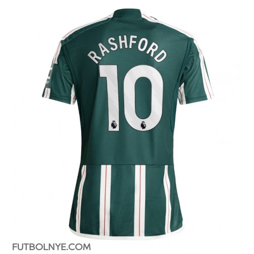 Camiseta Manchester United Marcus Rashford #10 Visitante Equipación 2023-24 manga corta